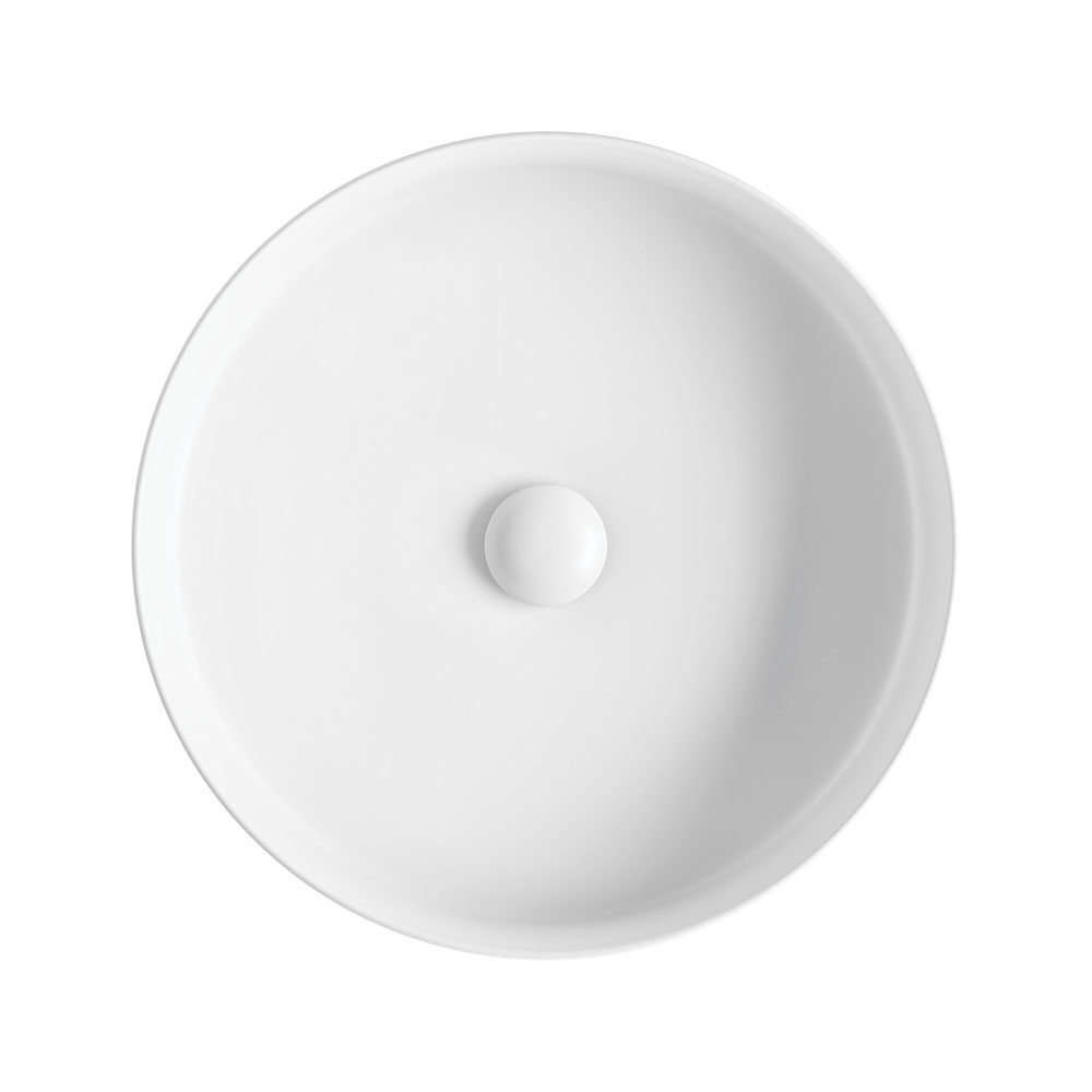 ELEANOR Round Above Counter Fluted Basin, Matte White - Image 2