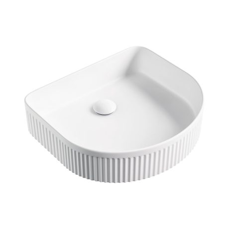 ELEANOR Arch Above Counter Fluted Basin, Matte White