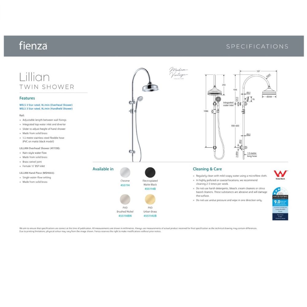 LILLIAN 2 in 1 Shower, Matte Black - Image 4