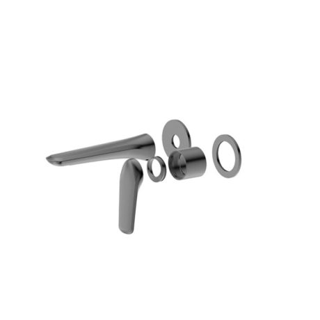 BERLIN Wall Basin/Bath Mixer with Spout Trim Kit, Gun Metal
