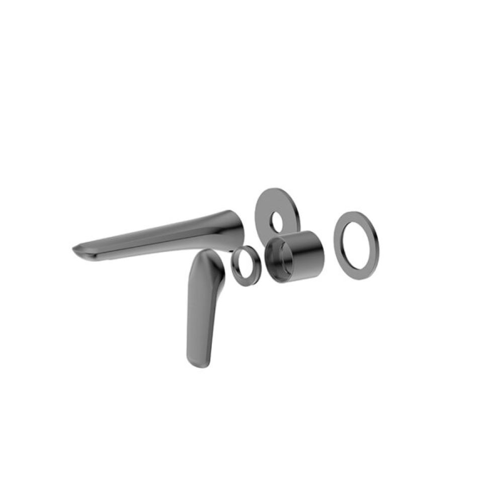 BERLIN Wall Basin/Bath Mixer with Spout Trim Kit, Gun Metal