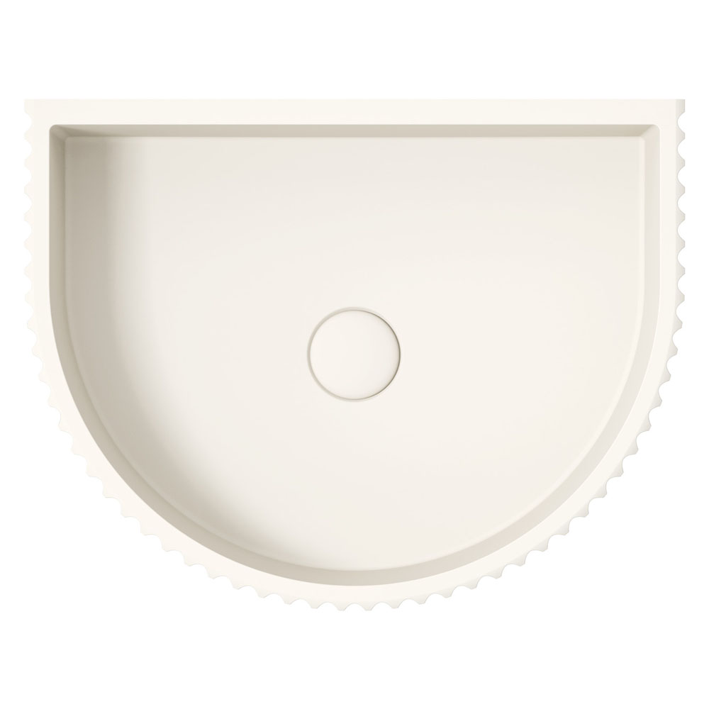 VALENTINA Fluted Arch Concrete Wall Basin, Warm White - Image 2