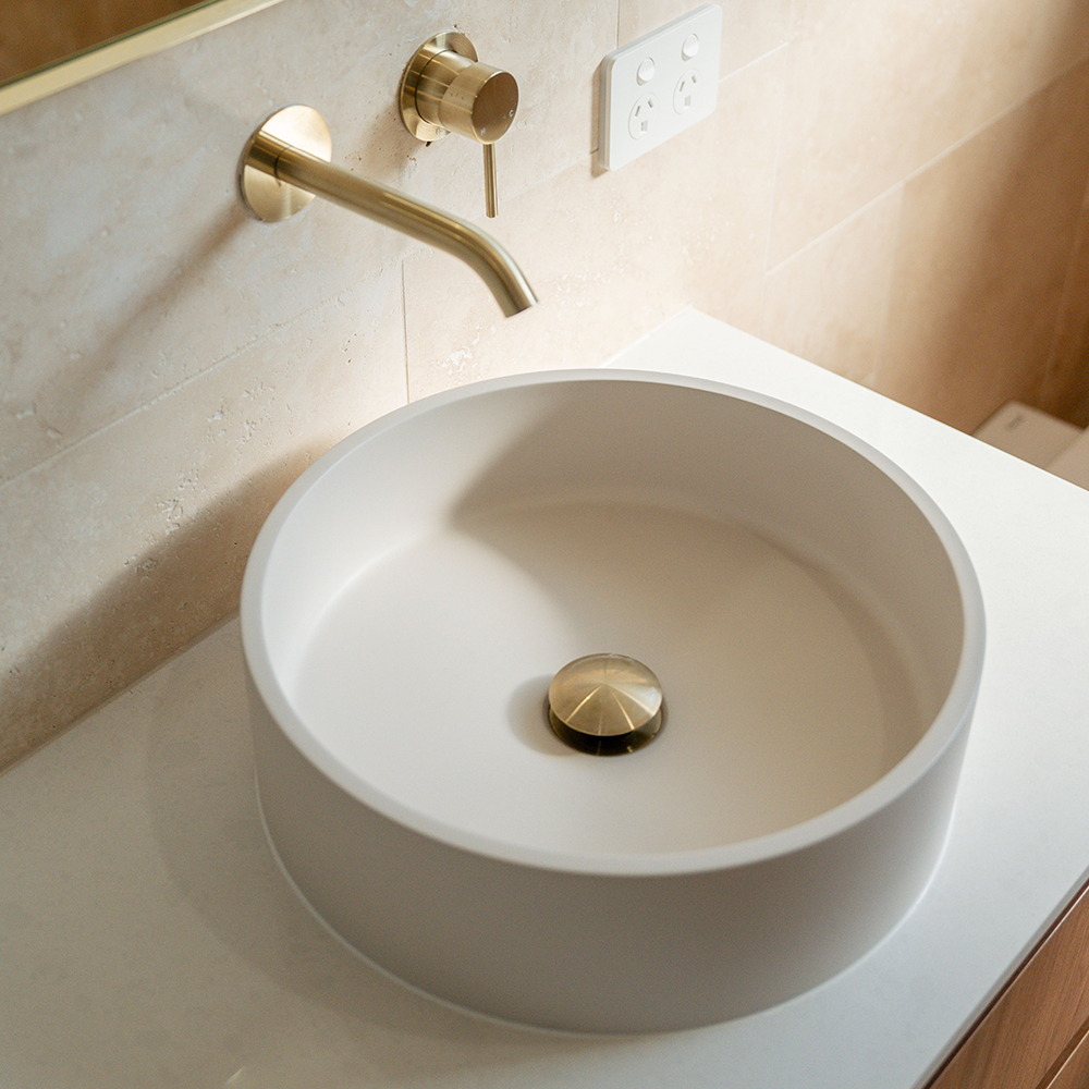 JADA Round Concrete Above Counter Basin, Warm White - Image 2