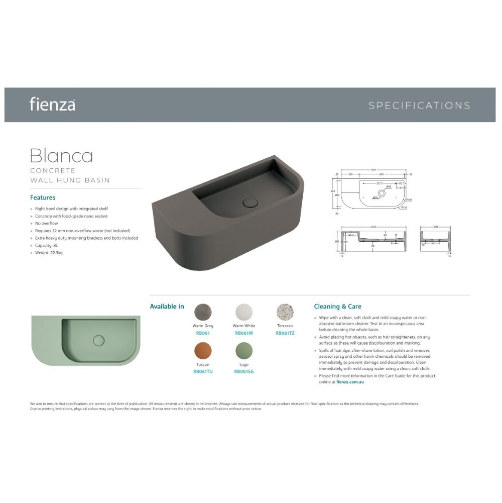 BLANCA Concrete Wall Basin, Warm White - Image 4