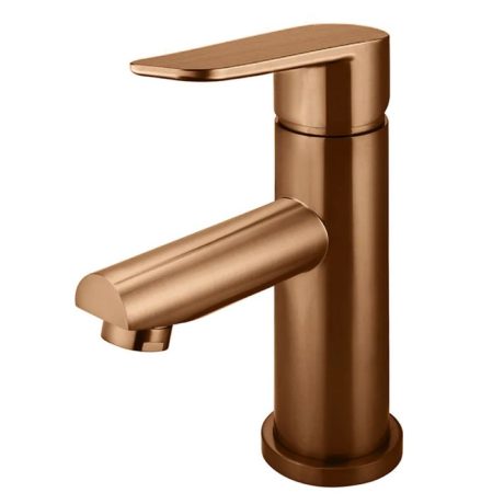 Round Paddle Basin Mixer, PVD Lustre Bronze