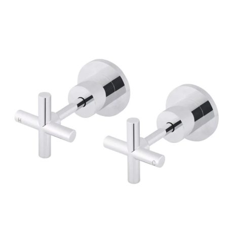 Round Cross Handle Jumper Valve Wall Top Assemblies, Chrome
