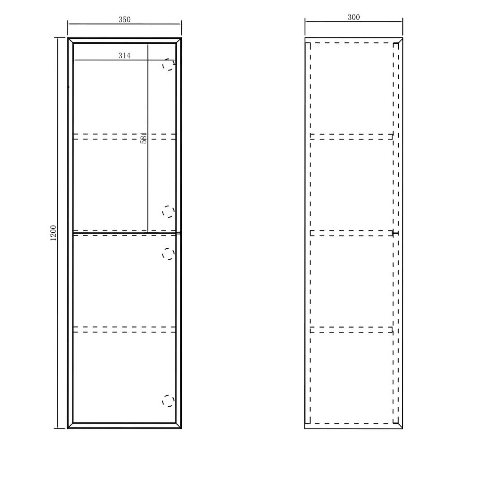 NOOSA Wall Hung Tall Boy, Matte White - Image 3
