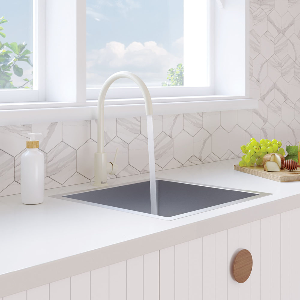 KAYA Sink Mixer, Matte White - Image 2