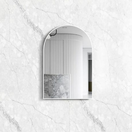 ARCHIE Matte White Metal Framed Mirror 900 x 600mm