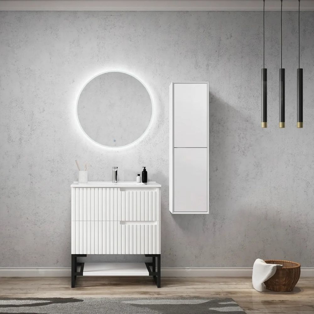 NOOSA Wall Hung Tall Boy, Matte White - Image 2