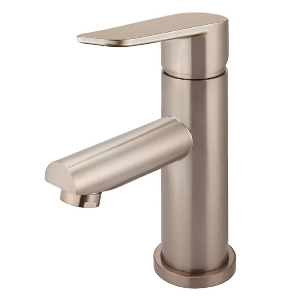 Round Paddle Basin Mixer, Champagne