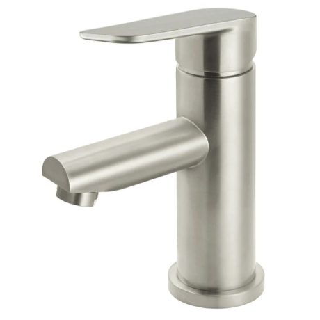 Round Paddle Basin Mixer, PVD Brushed Nickel
