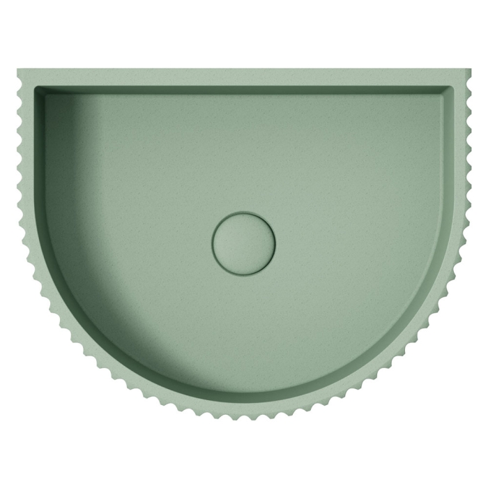 VALENTINA Fluted Arch Concrete Wall Basin, Sage - Image 3