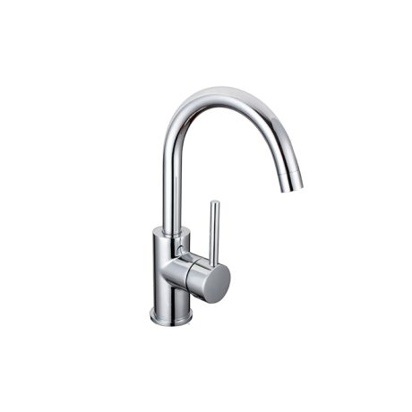 RUND Gooseneck Basin Mixer, Chrome