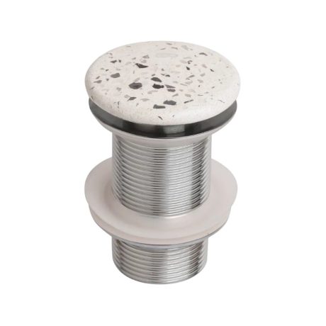 CONCRETE DOME 32mm Pop Up Waste, No Overflow, Terrazzo White