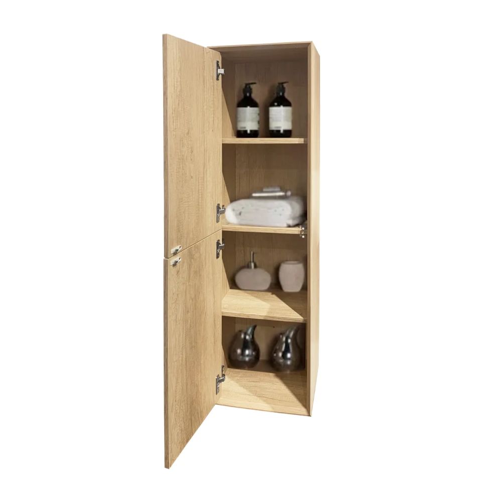 BYRON Wall Hung Tall Boy, Natural Oak - Image 2