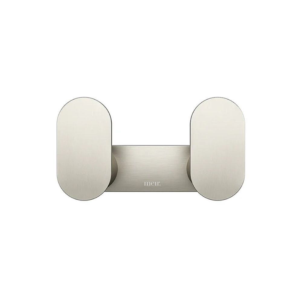 Curvae Double Robe Hook, Brushed Nickel