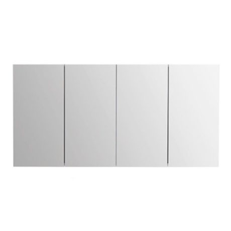 PVC Mirror Shaving Cabinet 1500mm, Gloss White