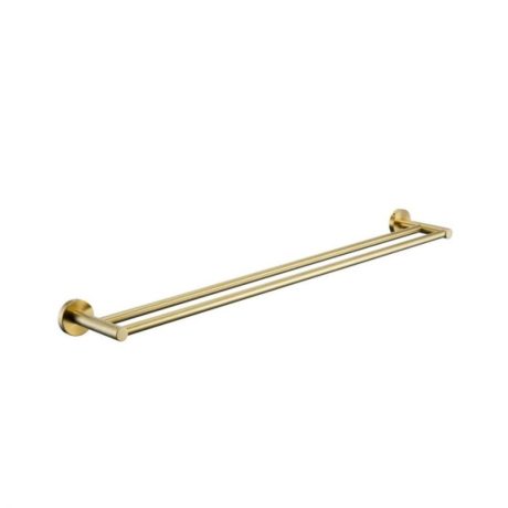 RUND Double Towel Rail 750mm, Brushed Gold