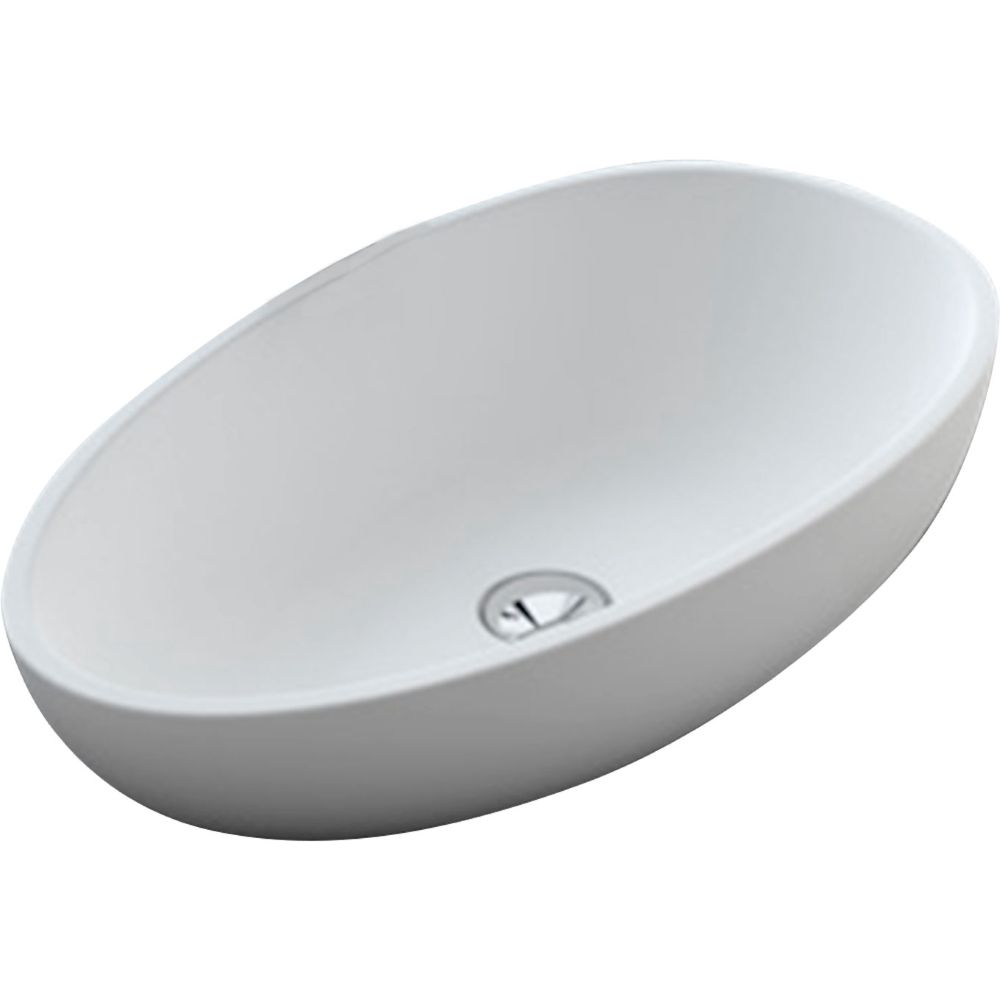 BAHAMA Mkii Solid Surface Above Counter Basin, Matte White