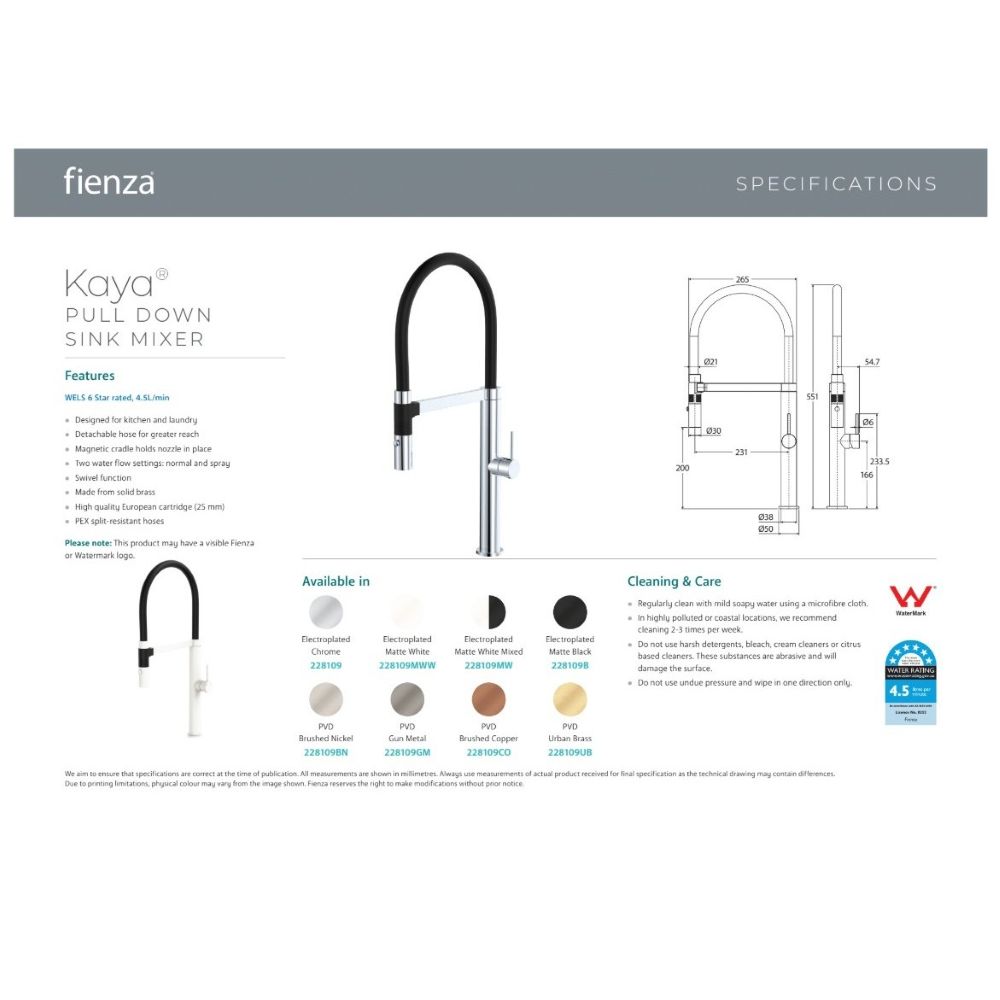 KAYA Pull Down Sink Mixer, Matte Black - Image 3