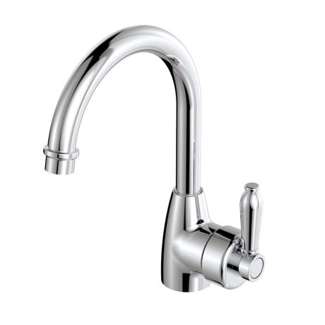 ELEANOR Gooseneck Basin Mixer, Chrome / Chrome