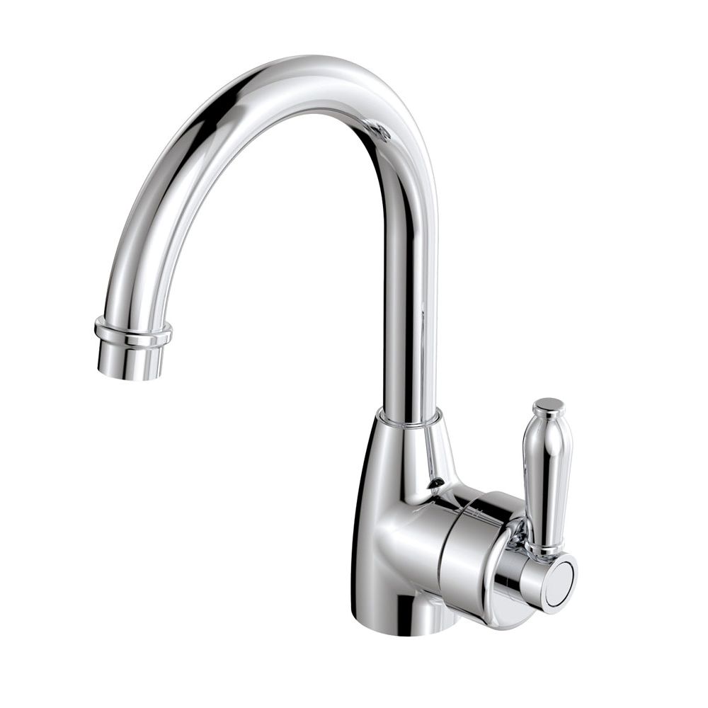 ELEANOR Gooseneck Basin Mixer, Chrome / Chrome