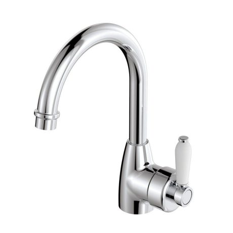 ELEANOR Gooseneck Basin Mixer, Chrome / Ceramic