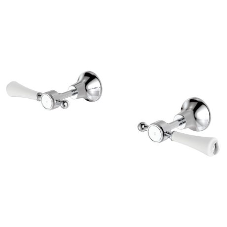 LILLIAN Lever Wall Top Assemblies, Chrome with Ceramic White Handle