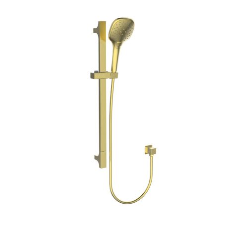 CHOICE Deluxe Square Handheld Rail Shower, Brushed Gold
