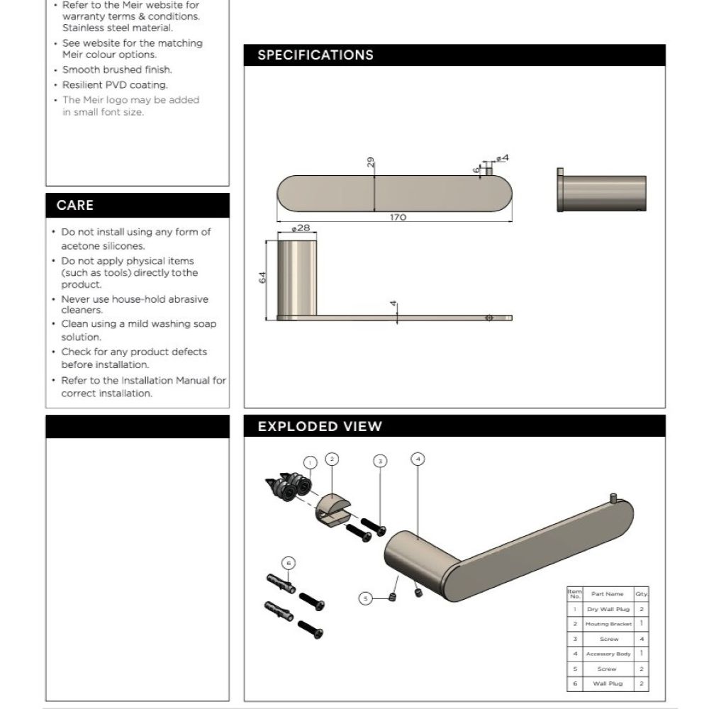 Curvae Toilet Roll Holder, Brushed Nickel - Image 3
