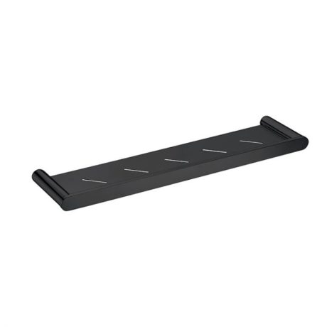 SS RUND Metal Shower Shelf, Matte Black