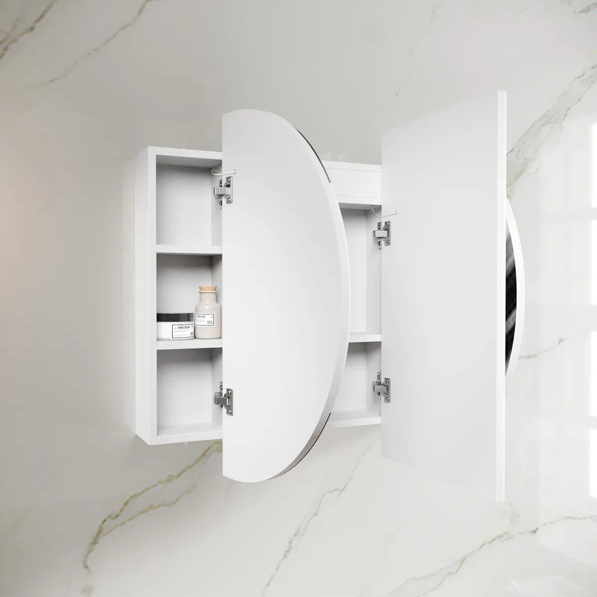BONDI LED Shaving Cabinet, Satin White 1200x750mm - Image 3