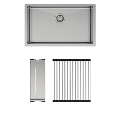 HANA 55L Single Kitchen Sink Kit, Stainless Steel