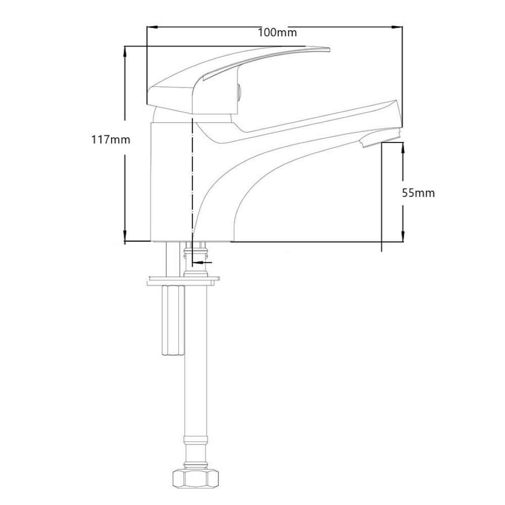 ATBMC Fixed Basin Mixer, Chrome - Image 2