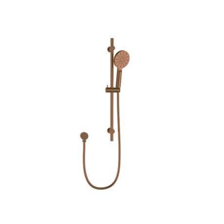HANDEL RUND Round Multifunction Adjustable Fixing Sliding Shower on Rail, Brushed Bronze
