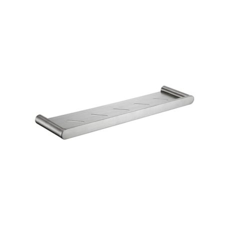 SS RUND Metal Shower Shelf, Brushed Nickel