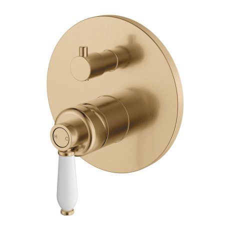 ELEANOR Wall Diverter Mixer, Urban Brass / Ceramic