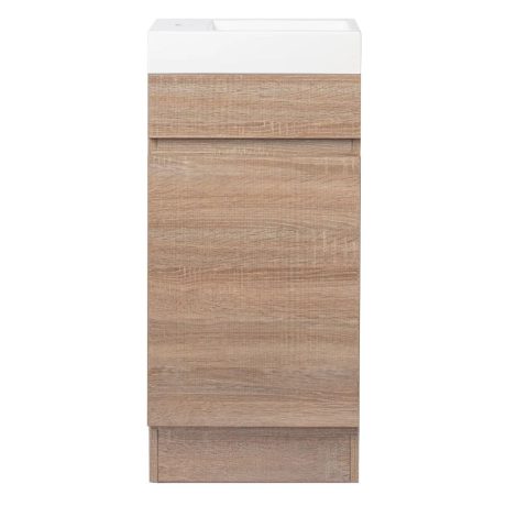 Oak Mini Vanity on Kickboard 450mm with Polymarble Top