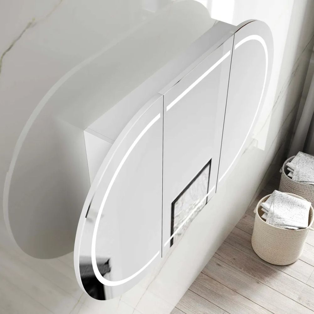 BONDI LED Shaving Cabinet, Satin White 1200x750mm - Image 2