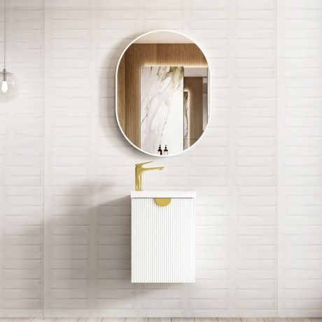 Mini Ensuite Fluted Vanity Fluted, Matte White 0400mm