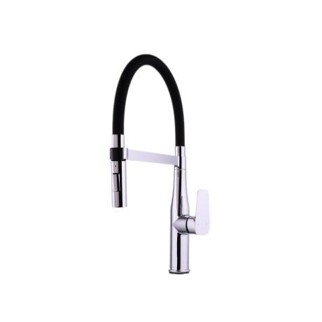 Flexible Hose Sink Mixer, Black Hose with Chrome Body