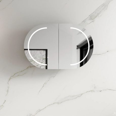 BONDI LED Shaving Cabinet, Satin White 0900x0600mm