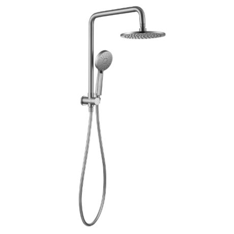AKEMI 2 in 1 Short Shower with 200mm Rain Head, Brushed Nickel