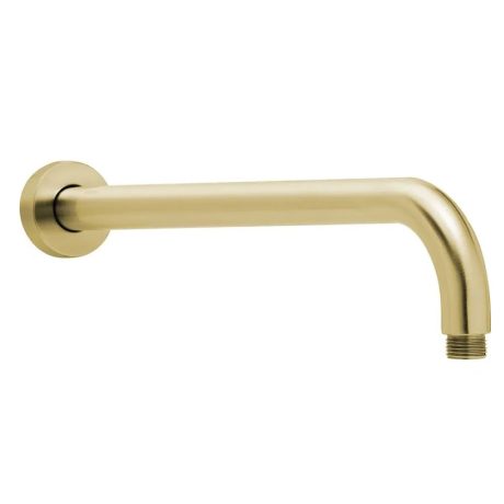 rund round curved shower wall arm, brushed gold 400mm