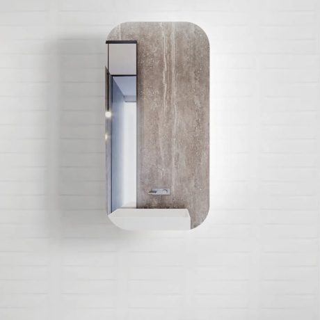 newport stadium shaving cabinet, matte white 900x450mm