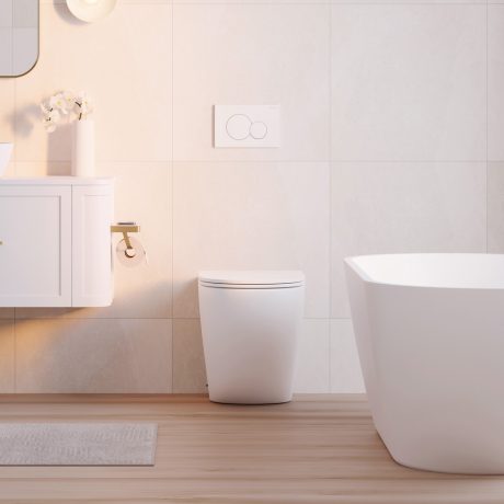 koko s trap tornado flush wall faced toilet suite, geberit sigma in wall cistern, gloss white