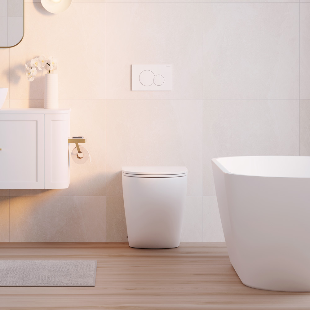 koko s trap tornado flush wall faced toilet suite, geberit sigma in wall cistern, gloss white
