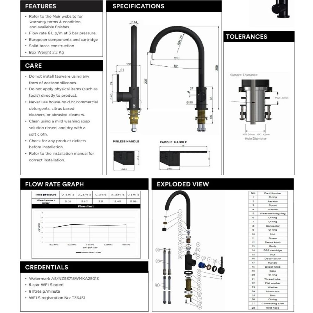 Round Gooseneck Kitchen Mixer Tap with Paddle Handle, Brushed Nickel - Image 4