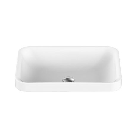 semi insert solid surface basin 545 x 365, gloss white